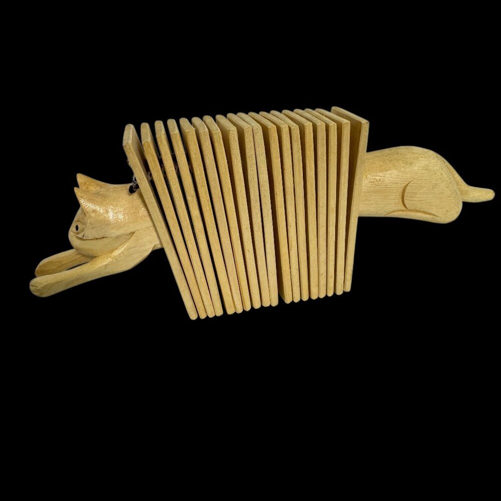 Cat Shaped Wood Percussion Music Instrument or Display Piece from Bali